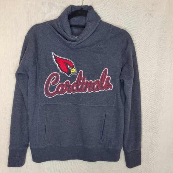 NFL Tops - ♧ Arizona Cardinals Womens Funnel Neck Sweatshirt Size Medium Heather Gray